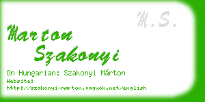 marton szakonyi business card
